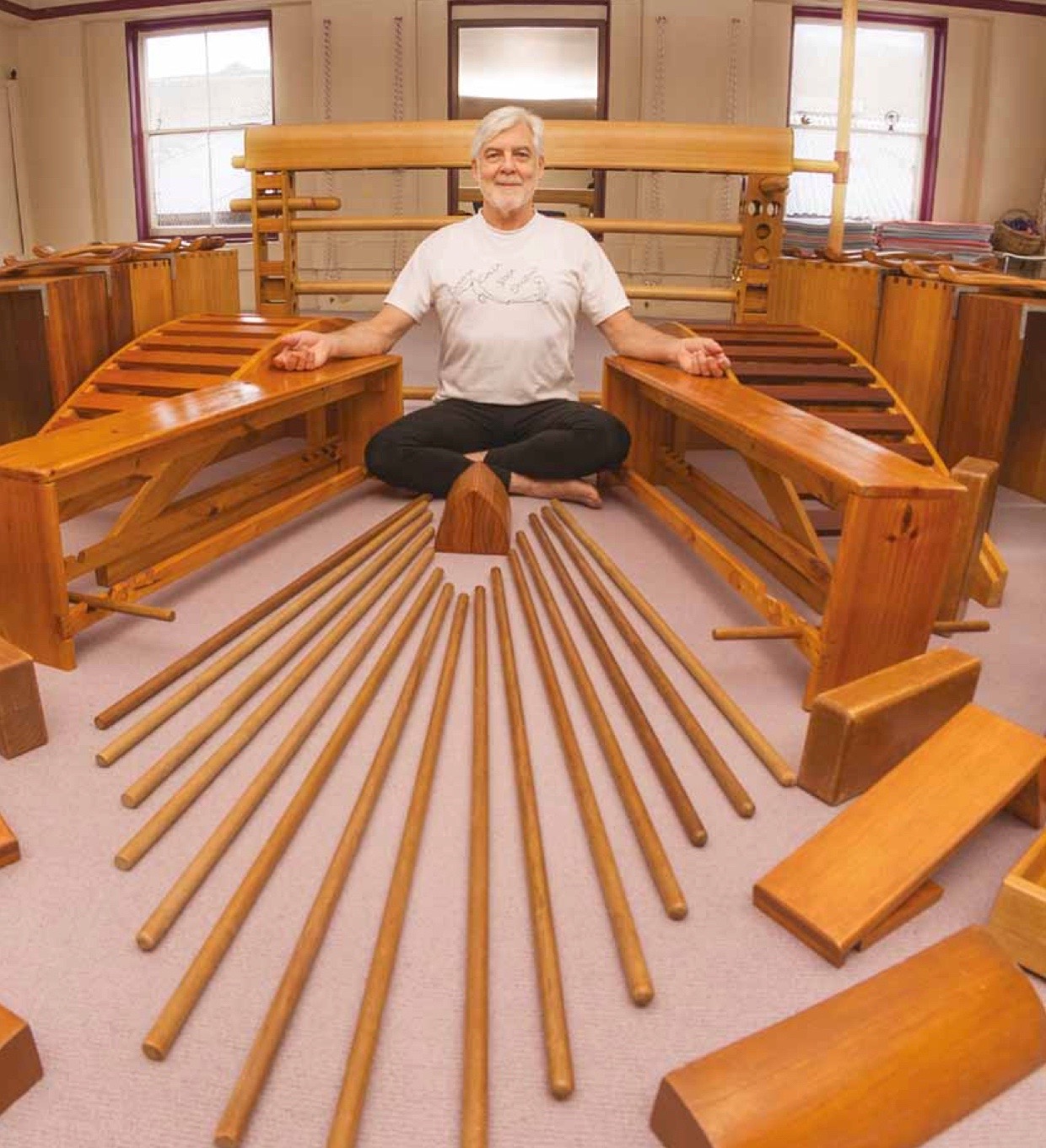 iyengar yoga wooden props